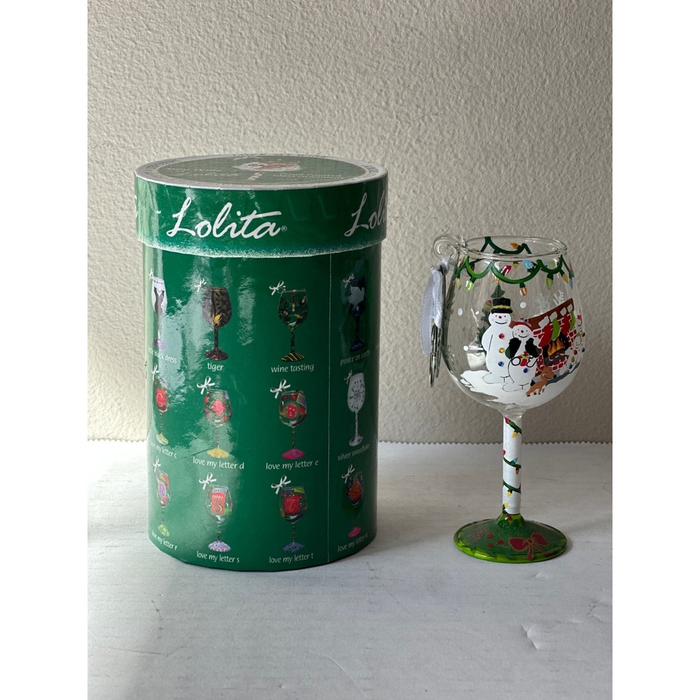 Lolita Hallmark Gold Crown Mini Wine Glass Ornament No Place Like Home Snowman